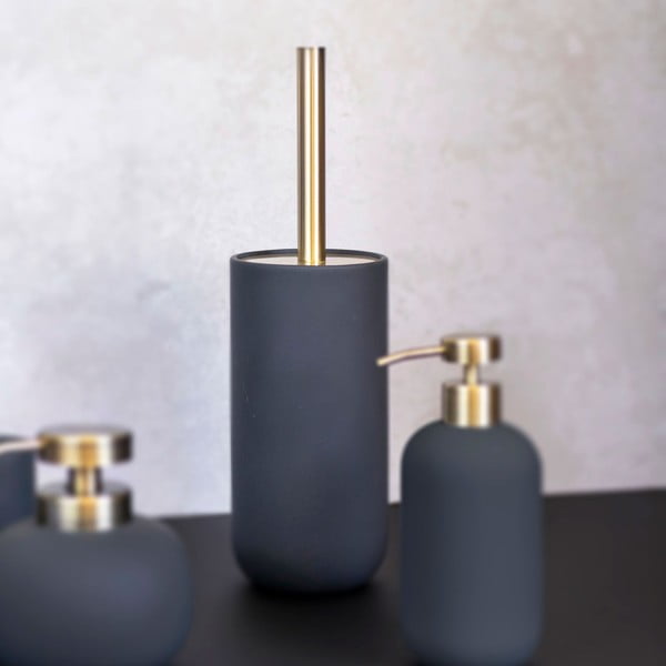 Perie de WC gri antracit din ceramică Lotus – Mette Ditmer Denmark-image-1
