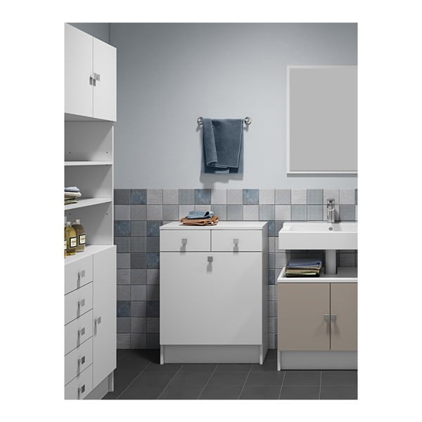 Dulap baie pentru rufe Symbiosis Combi, lățime 60 cm, alb-image-3