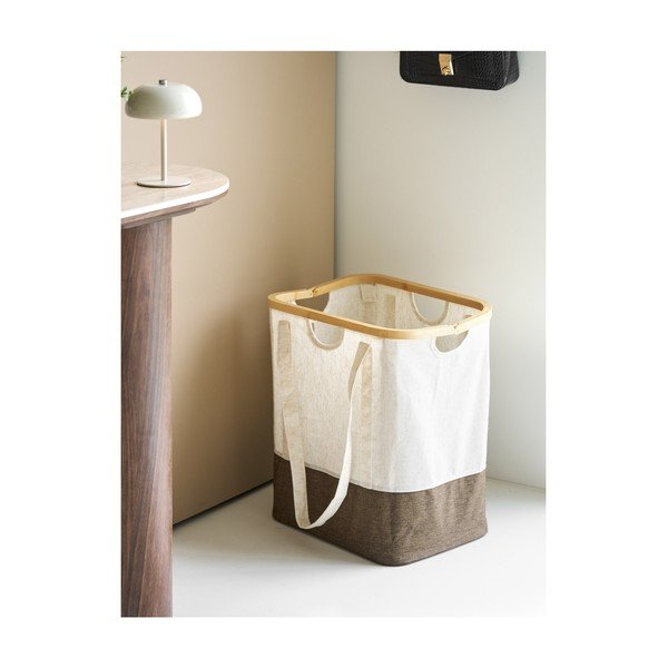 Coș de rufe maro/crem din material textil Noto – House Nordic-image-1
