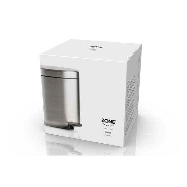 Coș de gunoi argintiu mat cu pedală din oțel inoxidabil 4 l Ume – Zone-image-2