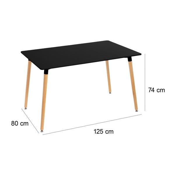 Masă de dining neagră cu blat negru 80x120 cm – Casa Selección-image-4