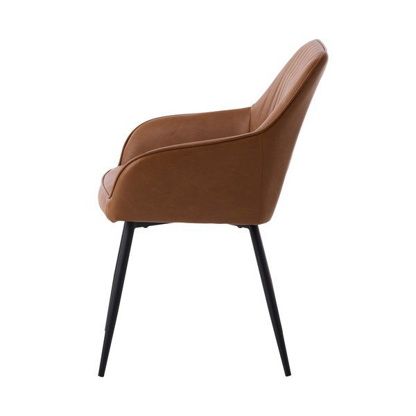 Set de scaune de sufragerie maro cu cotiere 2 buc. tapițat Nolan Stripe – Unique Furniture-image-3