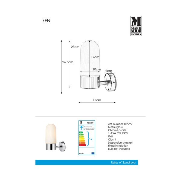 Aplică perete Markslöjd Zen Wall Chrome White-image-2