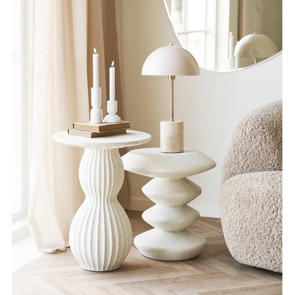 Măsuță auxiliară rotundă din piatră ø 36 cm Blackburn – House Nordic-image-1