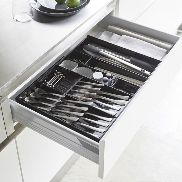 Organizator de tacâmuri negru din plastic 47.5 x 35 cm - YAMAZAKI-image-1