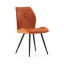 Scaune de dining portocalii 2 buc. din catifea reiată Adaya – Marckeric