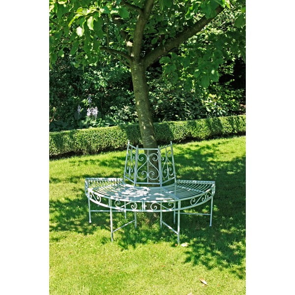 Bancă de grădină albă din metal Varda – Garden Pleasure-image-1