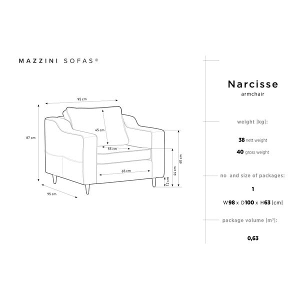 Fotoliu Mazzini Sofas Narcisse, bej-image-1