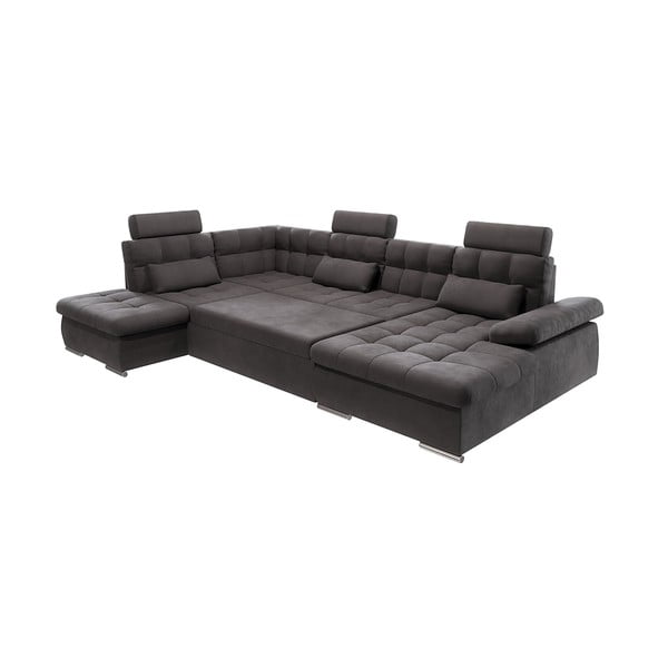 Colțar gri antracit extensibil, cu spațiu de depozitare (cu colț pe partea stângă, în formă de "U") Merkur – Ropez-image-2