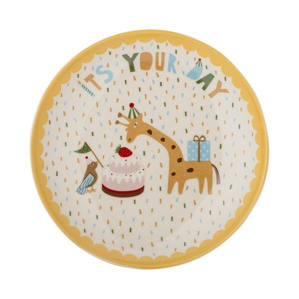Farfurie pentru copii galbenă/crem din gresie ø 16 cm Celebrate – Bloomingville Mini