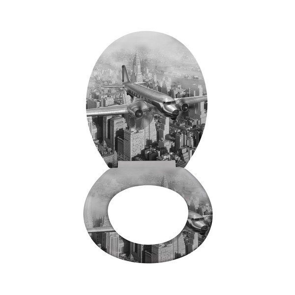 Capac WC cu închidere lentă Wenko Old Time Plane, 45 x 37,5 cm-image-1
