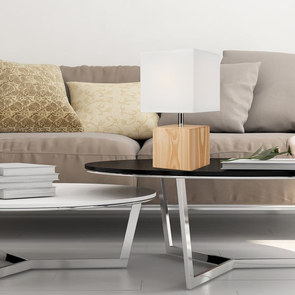 Veioză maro deschis cu abajur textil (înălțime 29,5 cm) Natura – LAMKUR-image-2