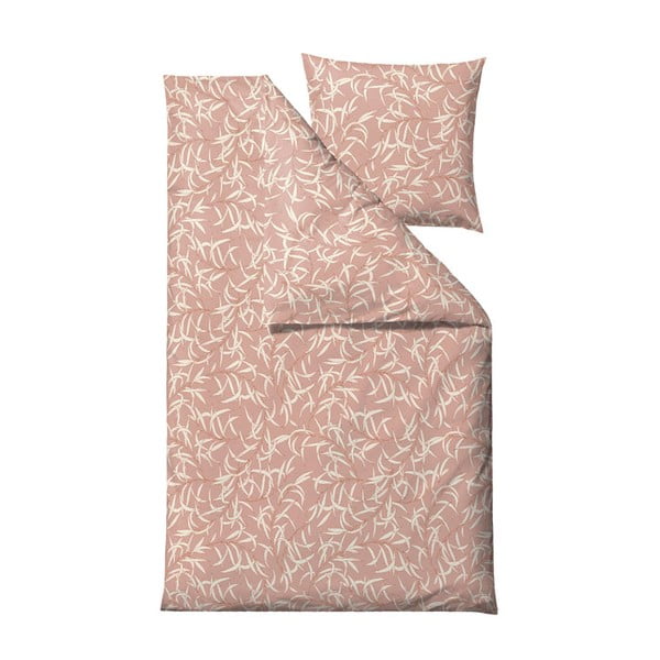 Lenjerie de pat din bumbac satinat pentru pat single Södahl Breeze Blush, 140 x 200 cm, roz