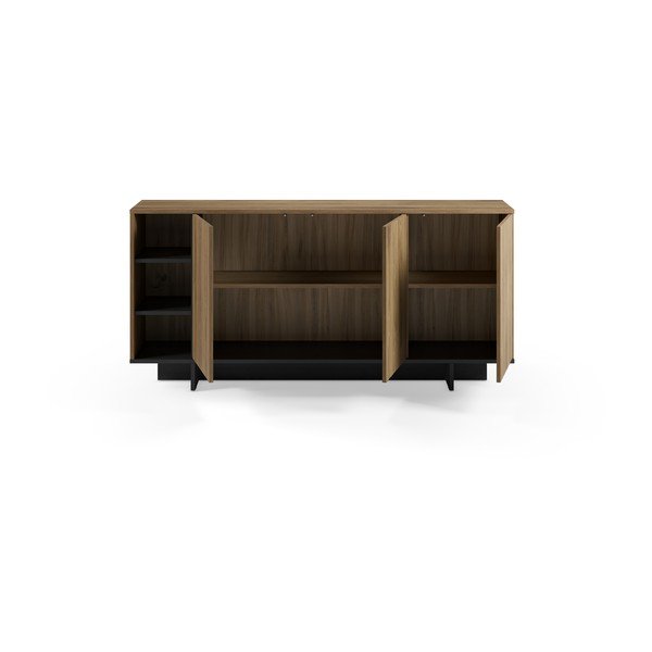 Dulap negru/în culoare naturală cu aspect de lemn de stejar 170x80x40 cm Cequoia – Marckeric-image-3