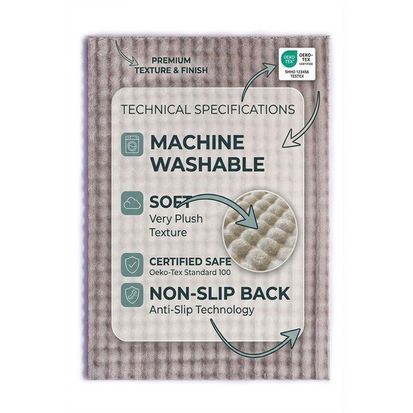 Covor bej lavabil 80x150 cm Bubble Emarald – Mila Home-image-4