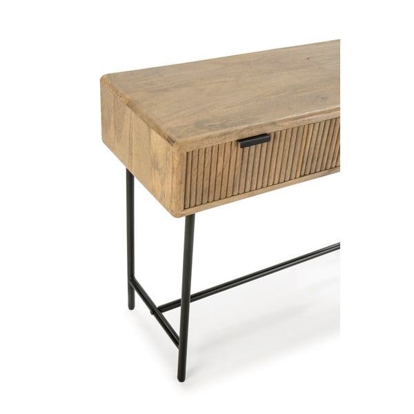 Masă consolă în culoare naturală din lemn de mango 38x100 cm Mundra – MOME-image-3