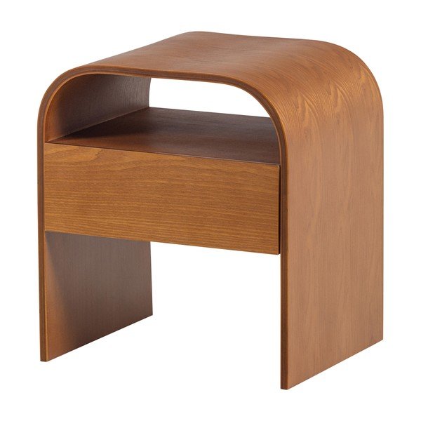 Noptieră în culoare naturală cu rafturi Momo – WOOOD