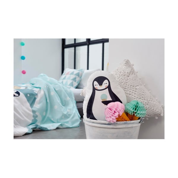 Pernă din amestec de bumbac Happynois Penguin, 40 x 30 cm-image-2