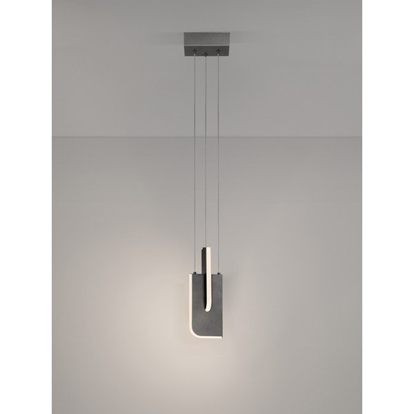 Lustră gri deschis LED cu intensitate reglabilă din metal Totem – Nova Luce-image-3