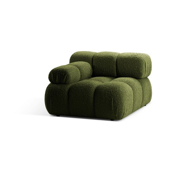 Modul pentru canapea modulară verde cu tapițerie din țesătură bouclé (cu colț pe partea stângă ) Bellis – Micadoni Home-image-3