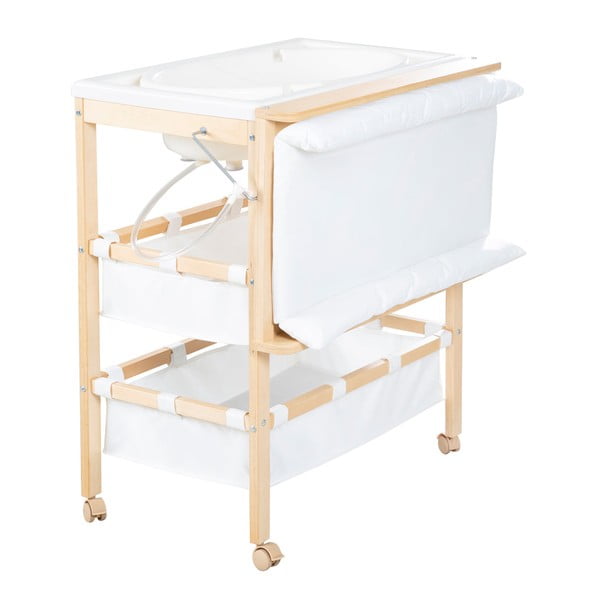 Masă de înfășat albă/în culoare naturală cu aspect de lemn de mesteacăn Baby Pool – Roba-image-3