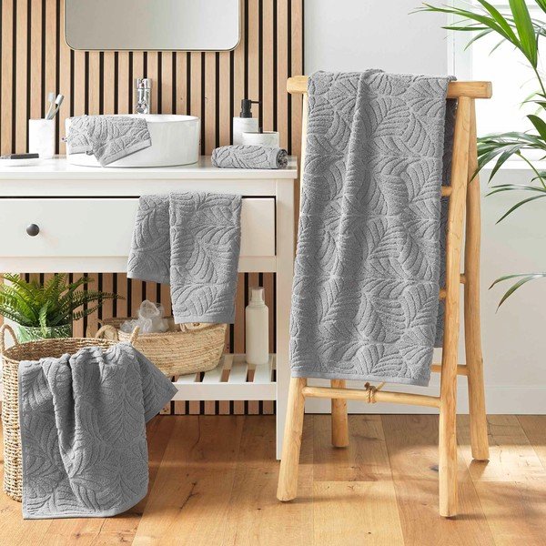 Prosop gri din bumbac din frotir 70x130 cm Madeira – douceur d'intérieur-image-3