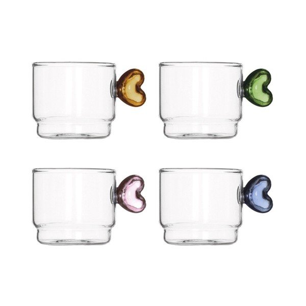 Căni 4 buc. din sticlă 90 ml – Brandani