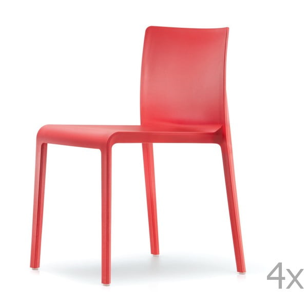Set 4 scaune Pedrali Volt, roșu