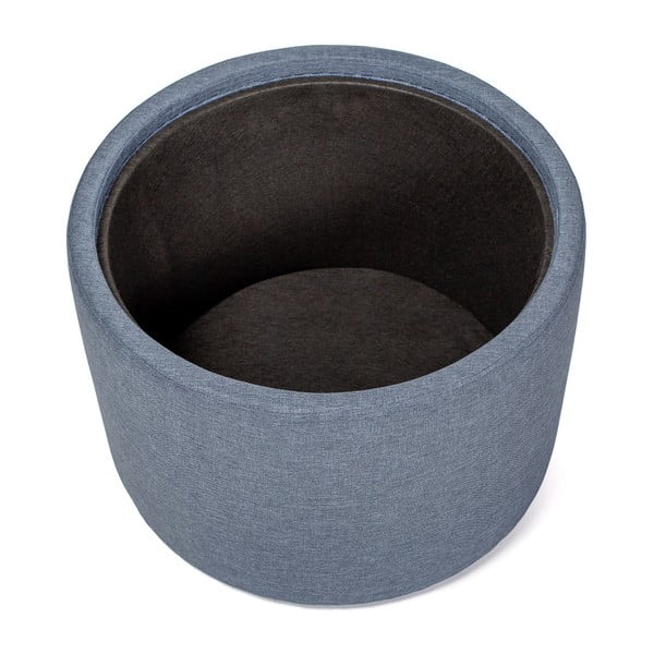 Măsuţă auxiliară cu spaţiu de depozitare şi panou detaşabil din stejar, culoare denim, ⌀ 56 cm, Askala Ibisco-image-3
