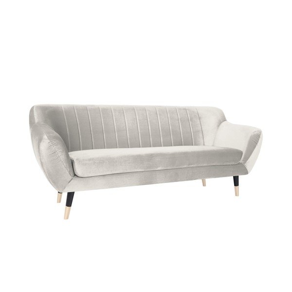 Canapea Mazzini Sofas BENITO cu picioare negre, crem, 188 cm-image-2
