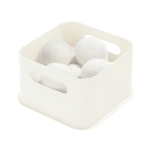 Cutie depozitare iDesign Eco Handled, 21,3 x 21,3 cm, alb-image-1