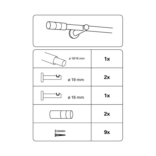 Galerie de perdea 190 - 340 cm din metal Kreta - Gardinia-image-4