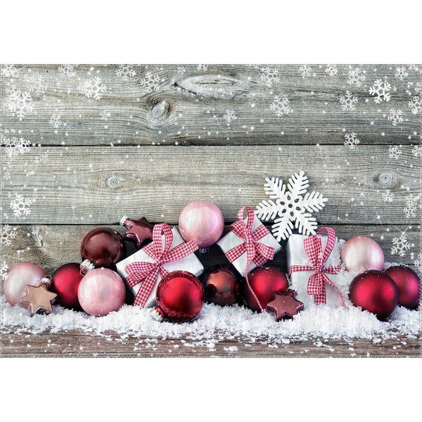 Covor Vitaus Christmas Period Red Rustic Balls, 50 x 80 cm