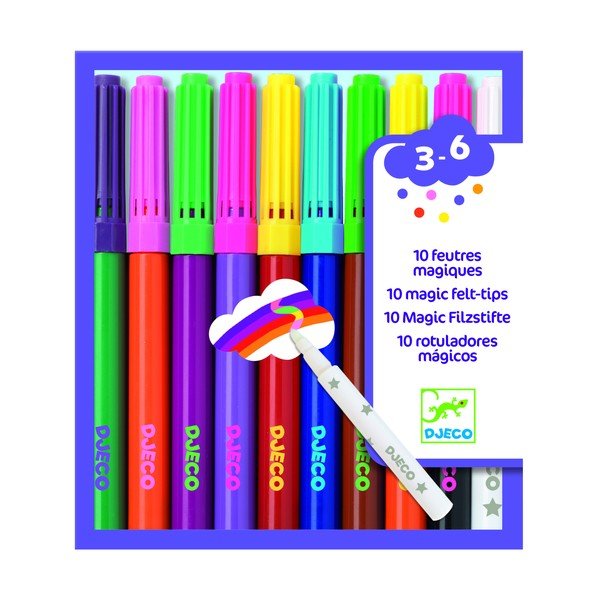 Set 10 carioci magice cu corector Djeco Magic-image-1