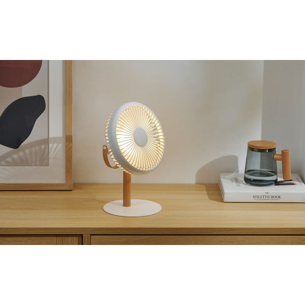 Veioză crem cu ventilator cu telecomandă (înălțime 26 cm) Beyond – Gingko-image-1