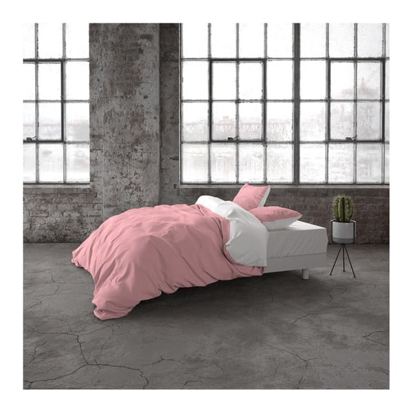Lenjerie din bumbac, pat de o persoană Primaviera Deluxe Tone, 140 x 220 cm, roz