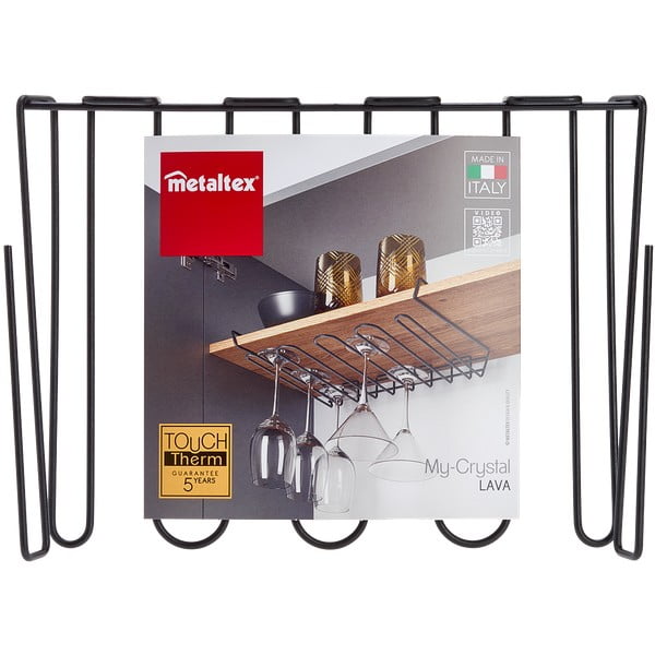 Suport suspendat pentru sticle de vin Metaltex Wine Glass, negru-image-2