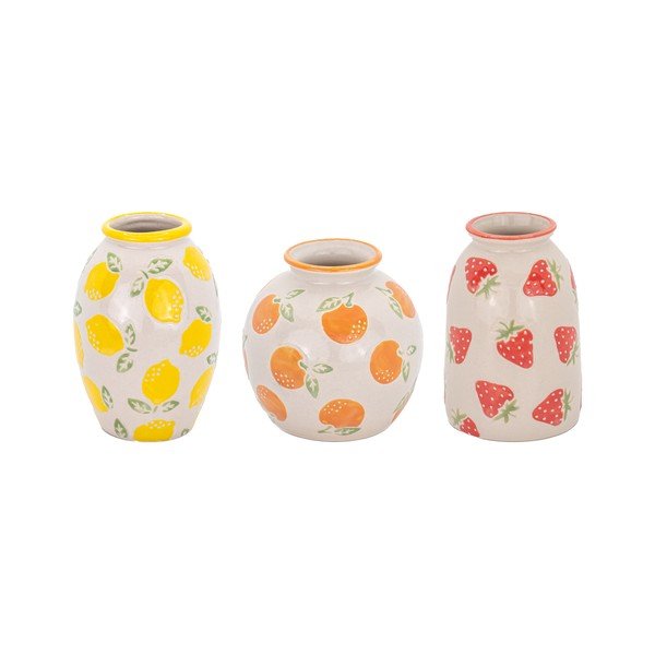 Vaze 3 buc. din gresie (înălțime 9,5 cm) Fruit – Sass & Belle