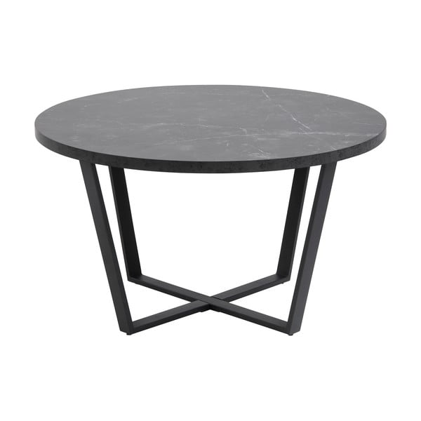 Masă de cafea cu blat în decor de marmură Actona Amble, ⌀ 77 cm, negru-image-2