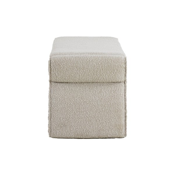 Bancă crem cu tapițerie din țesătură bouclé Nafya – Light & Living-image-3