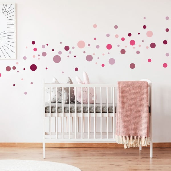 Set 100 autocolante Ambiance Round Stickers, roz-image-1