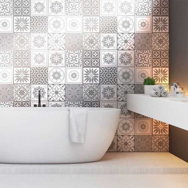 Set 12 autocolante pentru perete Ambiance Cement Tiles Shades of Gray Cordoba, 10 x 10 cm-image-3