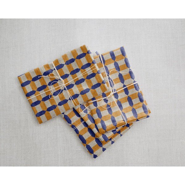 Set 4 șervețele textile Really Nice Things Orange Geometric, 43 x 43 cm-image-2