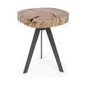 Măsuță de cafea neagră/în culoare naturală cu blat din lemn de acacia ø 35 cm Aron – Bizzotto