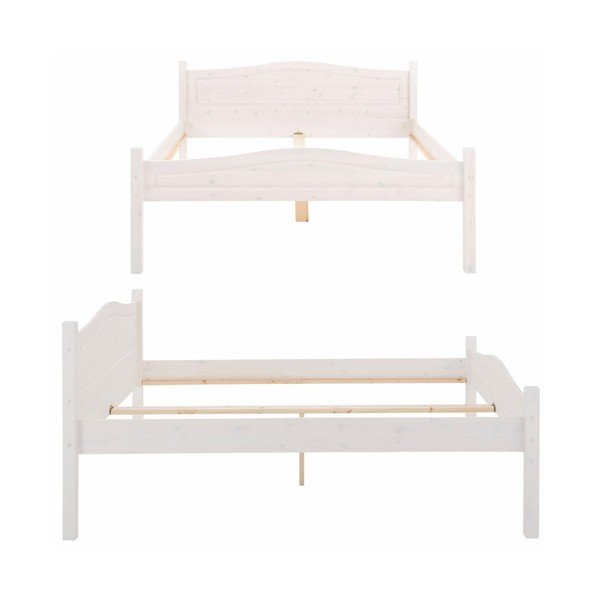 Mobilier din lemn de pin cu 3 corpuri pentru dormitor dublu Støraa Bangor, alb-image-3