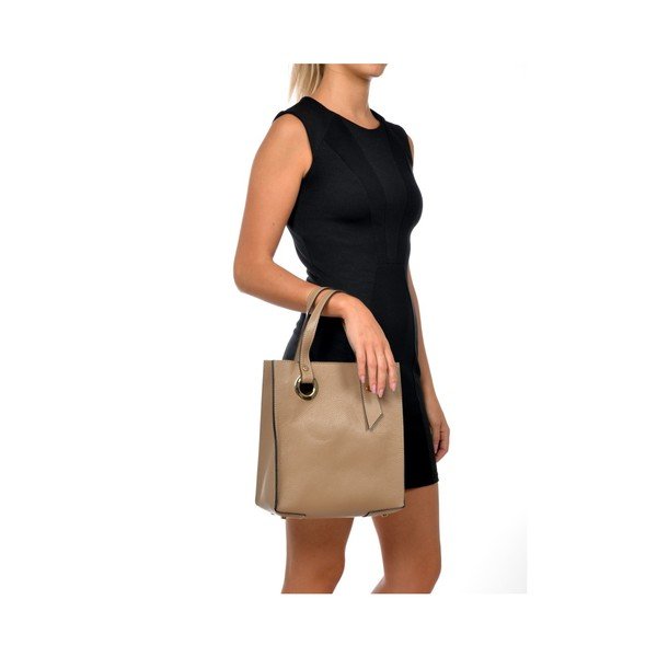 Geantă din piele Roberta M Murzo, taupe-image-2