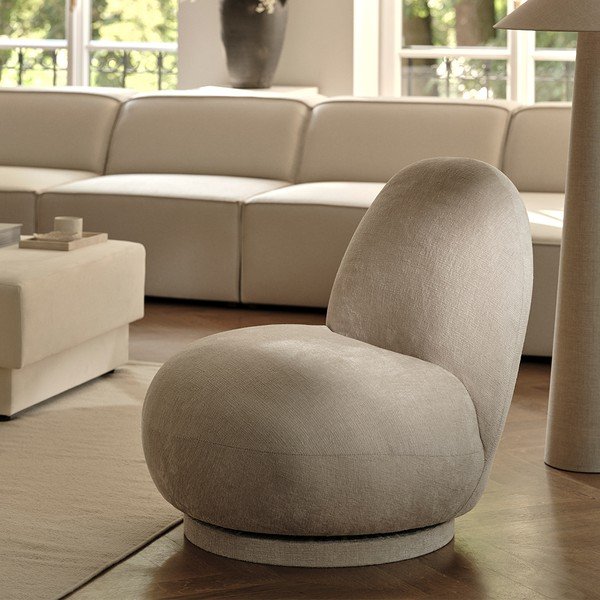 Fotoliu alb cu tapițerie din stofă bouclé Chuck – Micadoni Home-image-1