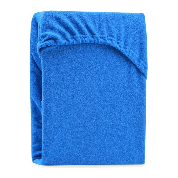 Cearșaf elastic pentru pat dublu AmeliaHome Ruby Siesta, 180-200 x 200 cm, albastru