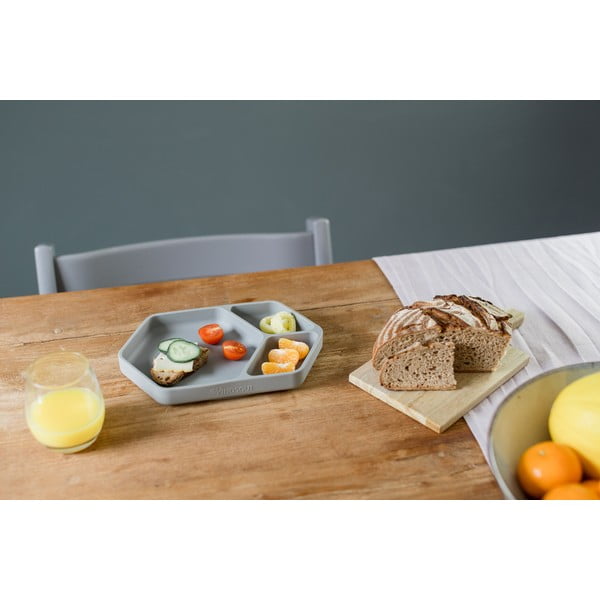 Farfurie pentru copii gri din silicon 16x25 cm – Kindsgut-image-4