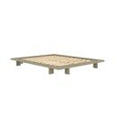 Pat matrimonial verde salvie din lemn de pin fără tăblie cu somieră 140x200 cm Japan – Karup Design